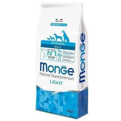 Sausā barība MONGE ALL BREEDS Adult Light Salmon and Rice 12 kg