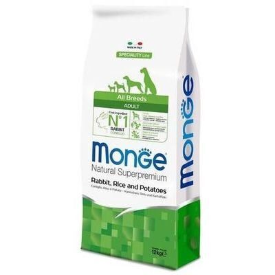 Sausā barība MONGE ALL BREEDS Adult Rabbit, Rice and Potatoes 12 kg