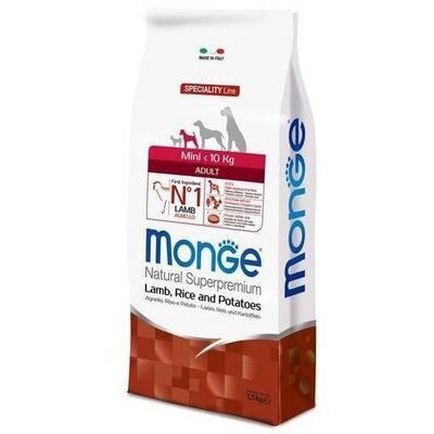 Sausā barība MONGE MINI Adult Lamb, Rice and Potatoes 7,5 kg