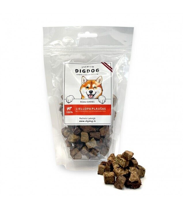 Kaltēti liellopu plaušu kubiņi 40g