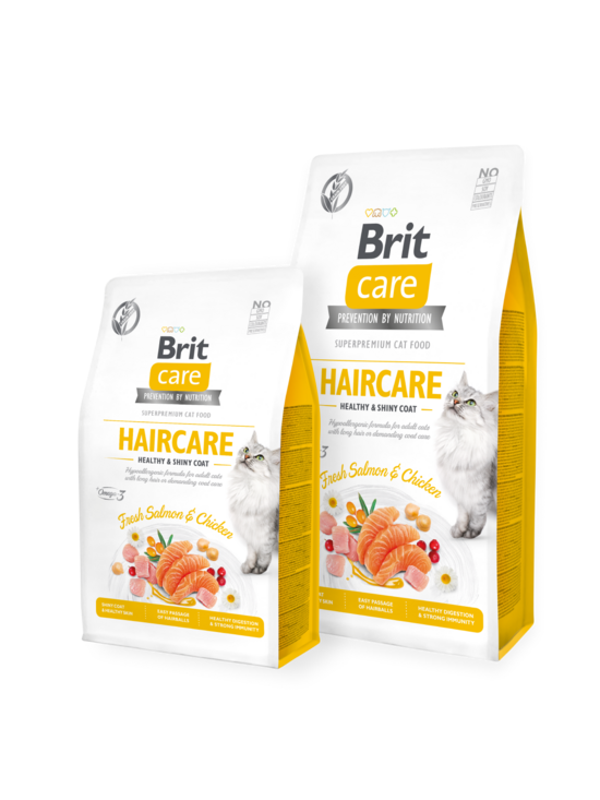 Sausā barība kaķiem BRIT CARE Grain-Free HAIRCARE HEALTHY AND SHINY COAT, 400g
