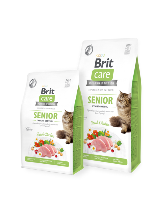 Sausā barība kaķiem BRIT CARE Grain-Free SENIOR AND WEIGHT CONTROL 400g