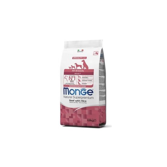 Sausā barība MONGE ALL BREEDS Adult Monoprotein Beef with Rice 12 kg