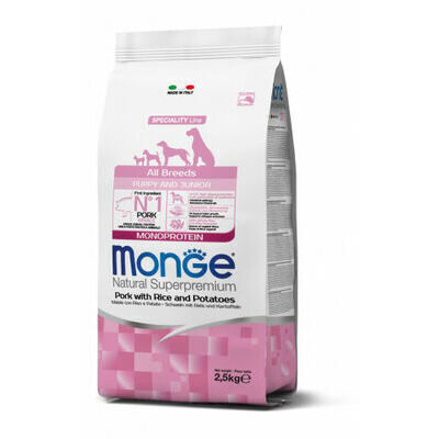Sausā barība MONGE ALL BREEDS Puppy & Junior Pork, Rice and Potatoes 12 kg