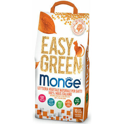 Augu šķiedras pakaiši kaķu tualetēm MONGE EASY GREEN Corn 10l